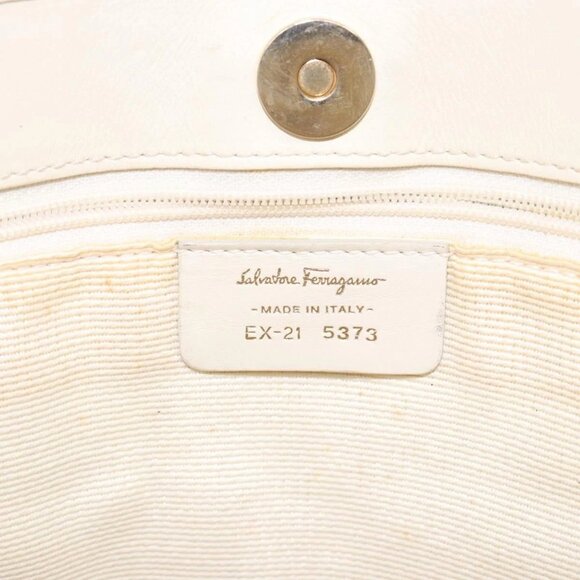 Salvatore Ferragamo Gancini Tote Bag Canvas Pink Gold Auth - Picture 13 of 16
